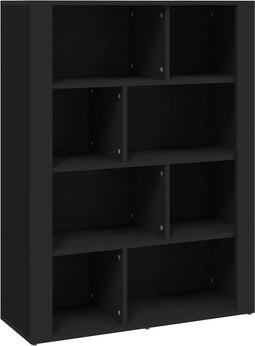 vidaXL - Dressoir - 80x30x106 - cm - bewerkt - hout - zwart