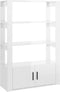 vidaXL - Dressoir - 80x30x119,5 - cm - bewerkt - hout - hoogglans - wit