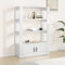 vidaXL - Dressoir - 80x30x119,5 - cm - bewerkt - hout - hoogglans - wit