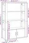 vidaXL - Dressoir - 80x30x119,5 - cm - bewerkt - hout - hoogglans - wit