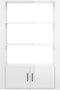 vidaXL - Dressoir - 80x30x119,5 - cm - bewerkt - hout - hoogglans - wit