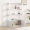vidaXL - Dressoir - 80x30x119,5 - cm - bewerkt - hout - hoogglans - wit