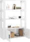 vidaXL - Dressoir - 80x30x119,5 - cm - bewerkt - hout - hoogglans - wit
