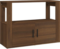 vidaXL - Dressoir - 80x30x60 - cm - bewerkt - hout - bruin - eikenkleur