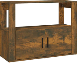 vidaXL - Dressoir - 80x30x60 - cm - bewerkt - hout - gerookt - eikenkleurig