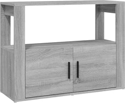 vidaXL - Dressoir - 80x30x60 - cm - bewerkt - hout - grijs - sonoma - eikenkleurig