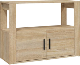 vidaXL - Dressoir - 80x30x60 - cm - bewerkt - hout - sonoma - eikenkleurig