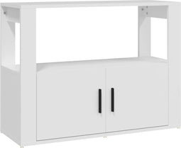 vidaXL - Dressoir - 80x30x60 - cm - bewerkt - hout - wit