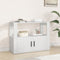 vidaXL - Dressoir - 80x30x60 - cm - bewerkt - hout - wit