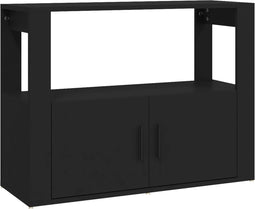 vidaXL - Dressoir - 80x30x60 - cm - bewerkt - hout - zwart