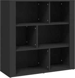 vidaXL - Dressoir - 80x30x80 - cm - bewerkt - hout - zwart