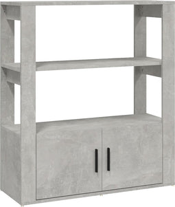 vidaXL - Dressoir - 80x30x90 - cm - bewerkt - hout - betongrijs