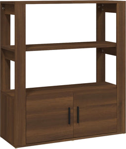 vidaXL - Dressoir - 80x30x90 - cm - bewerkt - hout - bruin - eikenkleur