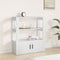 vidaXL - Dressoir - 80x30x90 - cm - bewerkt - hout - wit