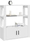 vidaXL - Dressoir - 80x30x90 - cm - bewerkt - hout - wit