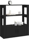 vidaXL - Dressoir - 80x30x90 - cm - bewerkt - hout - zwart