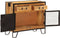 vidaXL - Dressoir - 80x31x66 - cm - massief - ruw - mangohout - en - metaal