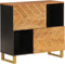 vidaXL - Dressoir - 80x33,5x75 - cm - massief - mangohout - bruin - en - zwart