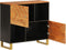 vidaXL - Dressoir - 80x33,5x75 - cm - massief - mangohout - bruin - en - zwart