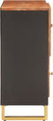vidaXL - Dressoir - 80x33,5x75 - cm - massief - mangohout - bruin - en - zwart
