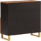 vidaXL - Dressoir - 80x33,5x75 - cm - massief - mangohout - bruin - en - zwart