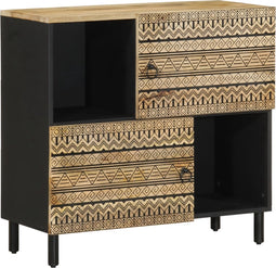 vidaXL - Dressoir - 80x33,5x75 - cm - massief - ruw - mangohout