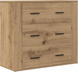 vidaXL - Dressoir - 80x33x70 - cm - bewerkt - hout - artisanaal - eikenkleurig