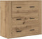 vidaXL - Dressoir - 80x33x70 - cm - bewerkt - hout - artisanaal - eikenkleurig