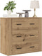 vidaXL - Dressoir - 80x33x70 - cm - bewerkt - hout - artisanaal - eikenkleurig