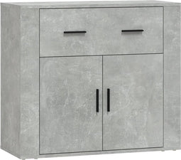 vidaXL - Dressoir - 80x33x70 - cm - bewerkt - hout - betongrijs