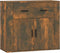 vidaXL - Dressoir - 80x33x70 - cm - bewerkt - hout - gerookt - eikenkleurig