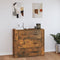 vidaXL - Dressoir - 80x33x70 - cm - bewerkt - hout - gerookt - eikenkleurig