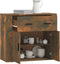 vidaXL - Dressoir - 80x33x70 - cm - bewerkt - hout - gerookt - eikenkleurig