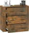 vidaXL - Dressoir - 80x33x70 - cm - bewerkt - hout - gerookt - eikenkleurig