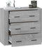 vidaXL - Dressoir - 80x33x70 - cm - bewerkt - hout - grijs - sonoma - eikenkleurig