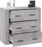 vidaXL - Dressoir - 80x33x70 - cm - bewerkt - hout - grijs - sonoma - eikenkleurig