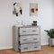 vidaXL - Dressoir - 80x33x70 - cm - bewerkt - hout - grijs - sonoma - eikenkleurig