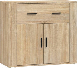 vidaXL - Dressoir - 80x33x70 - cm - bewerkt - hout - sonoma - eikenkleurig