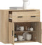 vidaXL - Dressoir - 80x33x70 - cm - bewerkt - hout - sonoma - eikenkleurig