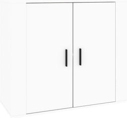 vidaXL - Dressoir - 80x33x70 - cm - bewerkt - hout - wit