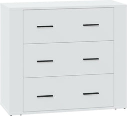vidaXL - Dressoir - 80x33x70 - cm - bewerkt - hout - wit