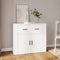 vidaXL - Dressoir - 80x33x70 - cm - bewerkt - hout - wit