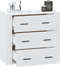 vidaXL - Dressoir - 80x33x70 - cm - bewerkt - hout - wit
