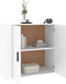 vidaXL - Dressoir - 80x33x70 - cm - bewerkt - hout - wit