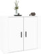 vidaXL - Dressoir - 80x33x70 - cm - bewerkt - hout - wit