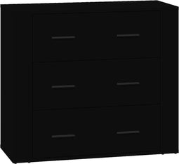 vidaXL - Dressoir - 80x33x70 - cm - bewerkt - hout - zwart