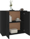 vidaXL - Dressoir - 80x33x70 - cm - bewerkt - hout - zwart