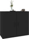 vidaXL - Dressoir - 80x33x70 - cm - bewerkt - hout - zwart