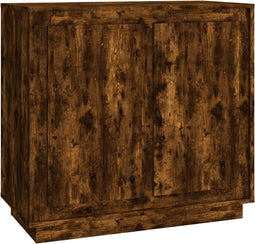 vidaXL - Dressoir - 80x34x75 - cm - bewerkt - hout - gerookt - eikenkleurig