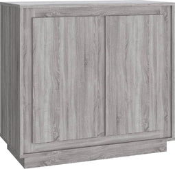 vidaXL - Dressoir - 80x34x75 - cm - bewerkt - hout - grijs - sonoma - eikenkleurig